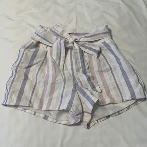 Striped High Waisted Express Shorts
